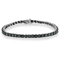 Sterling Silver Treated Blue Diamond Tennis Bracelet
