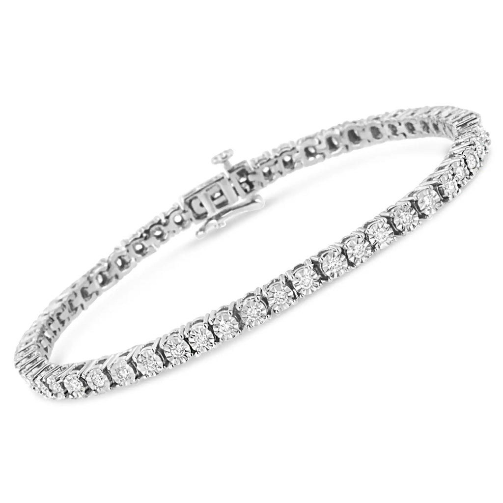 Sterling Silver 3.0 Lab-Grown Diamond Tennis Bracelet