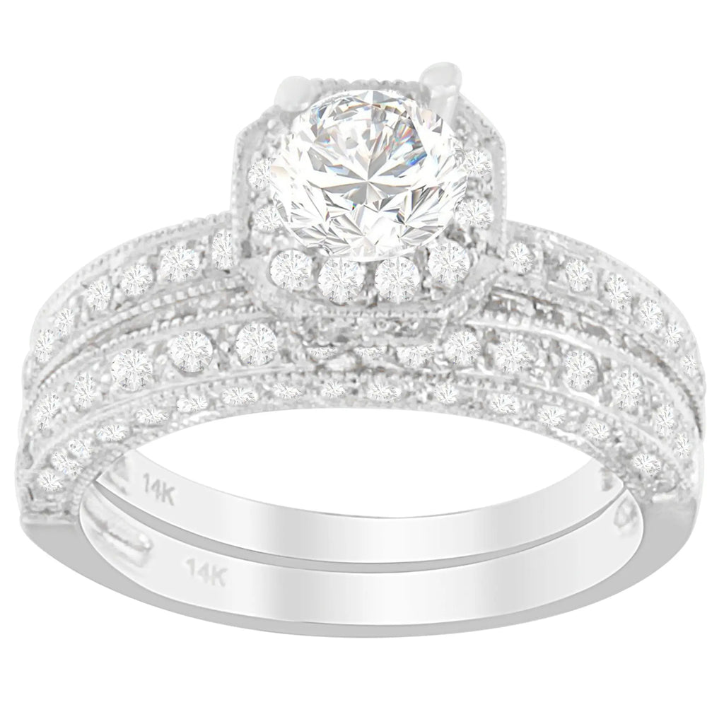 14K Gold 1.0 Carat Round Cut Diamond wedding Ring