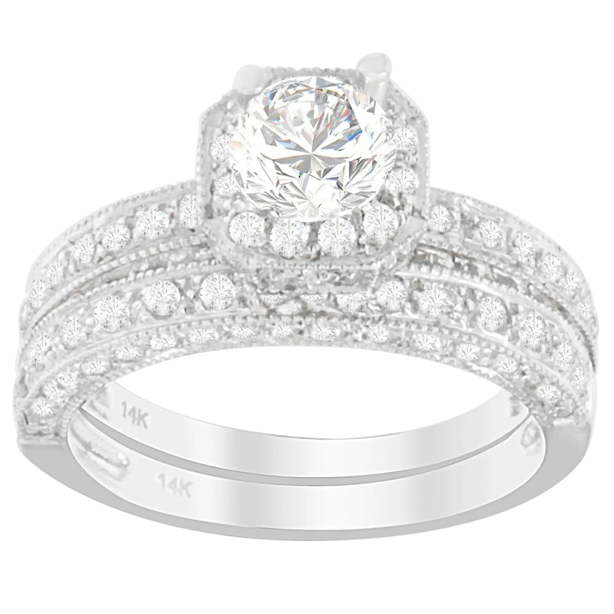 14K Gold 1.0 Carat Round Cut Diamond wedding Ring