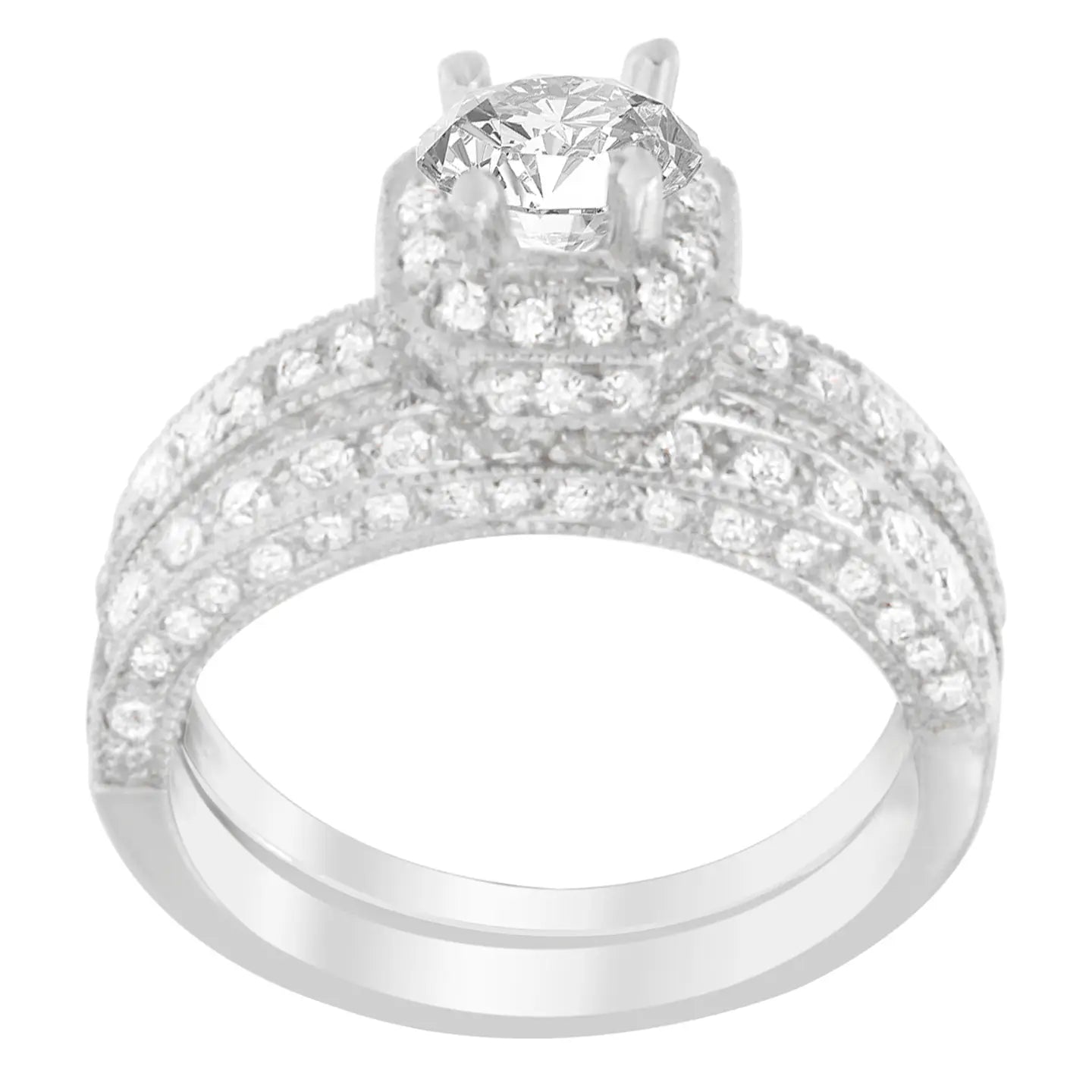 14K Gold 1.0 Carat Round Cut Diamond wedding Ring