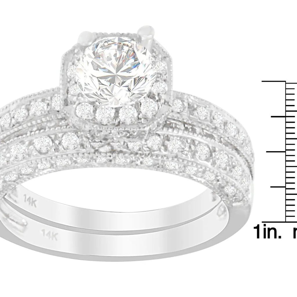 14K Gold 1.0 Carat Round Cut Diamond wedding Ring