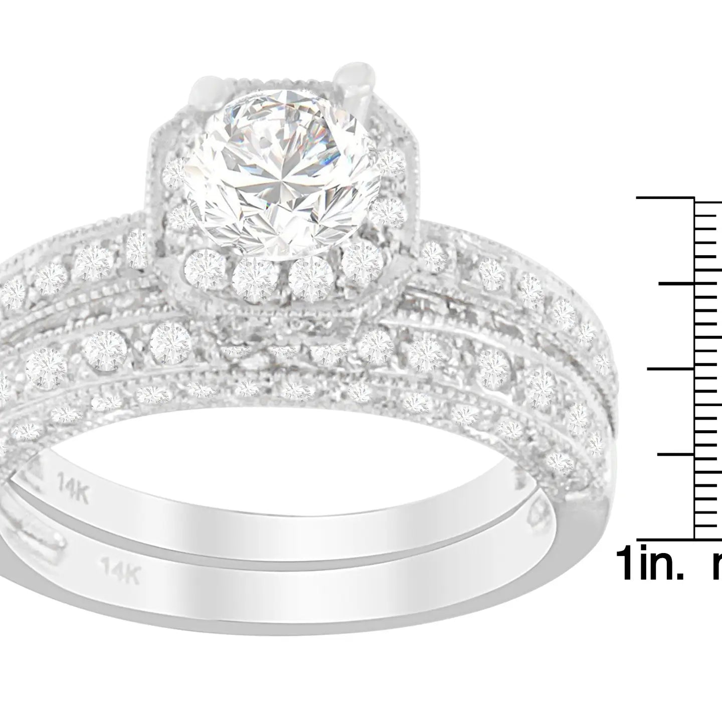 14K Gold 1.0 Carat Round Cut Diamond wedding Ring