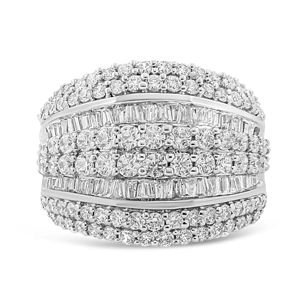 Sterling Silver 2.00 Diamond Wedding Cluster Ring