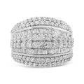 Sterling Silver 2.00 Diamond Wedding Cluster Ring