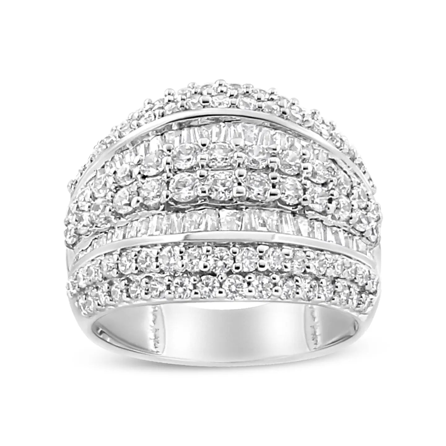 Sterling Silver 2.00 Diamond Wedding Cluster Ring