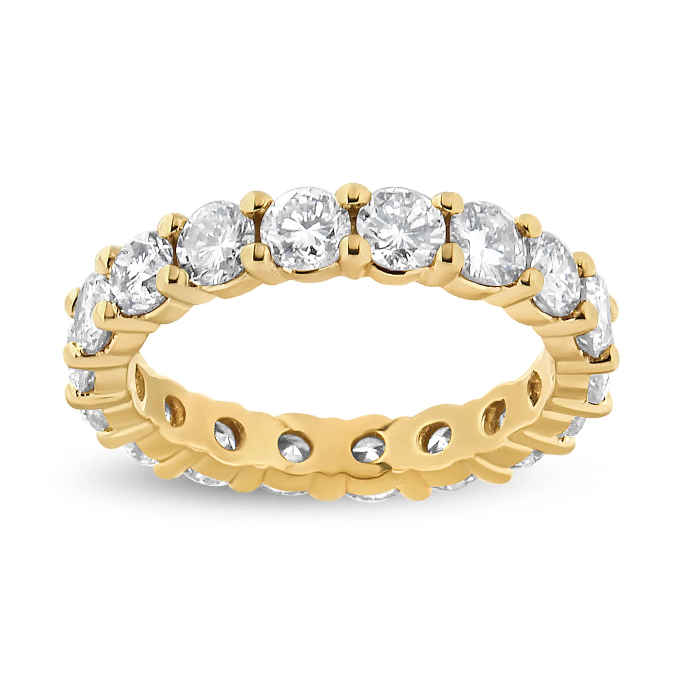 14K Yellow Gold 3.0 Carat Round Cut Diamond Eternity Band