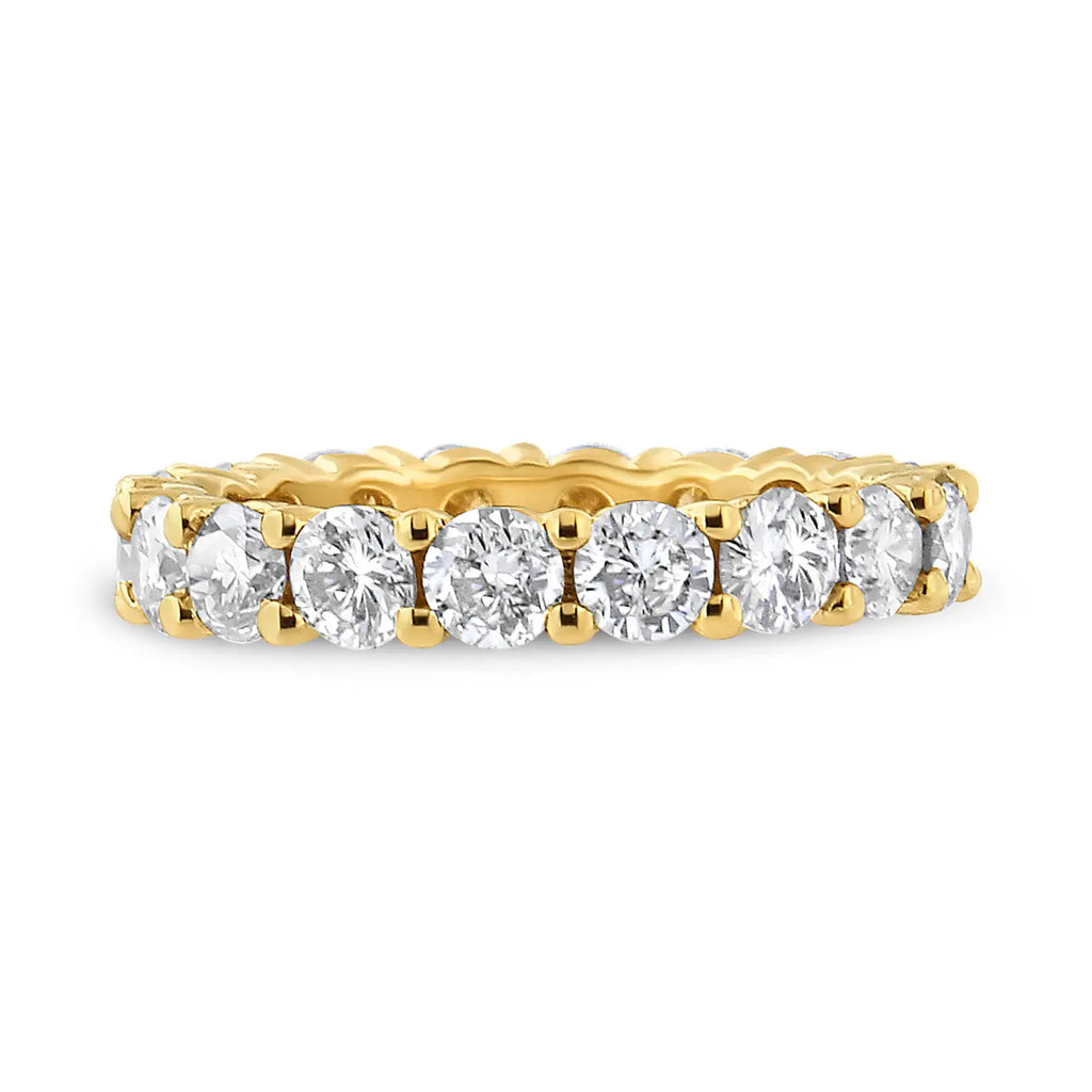 14K Yellow Gold 3.0 Carat Round Cut Diamond Eternity Band