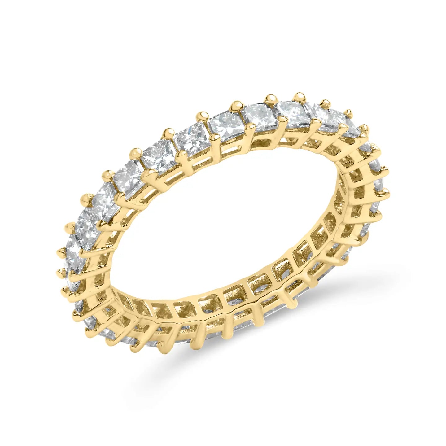 Yellow Gold 2.0 Princess Cut Diamond Eternity Band Ring