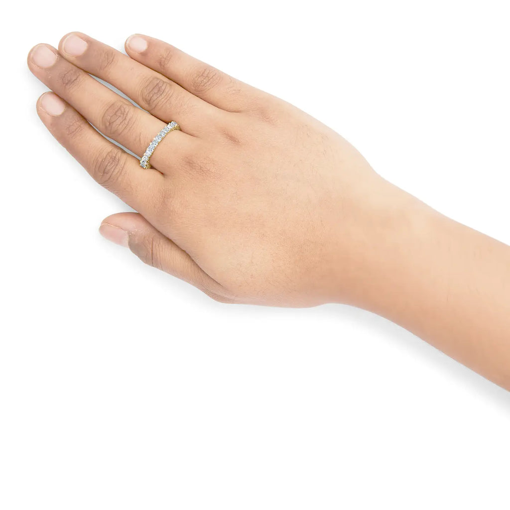 Yellow Gold 2.0 Princess Cut Diamond Eternity Band Ring